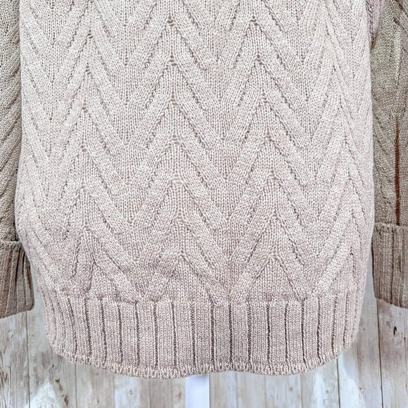 Women's New York & Company Sweater | Tan | Crew Neck | Medium | Pockets - Picture 8 of 13